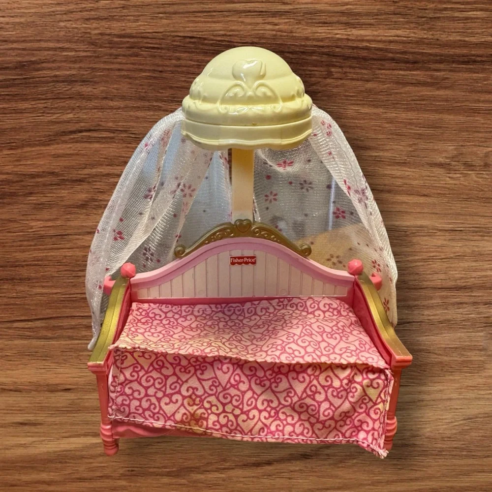 Fisher-Price Loving Family Dollhouse Furniture 2006 Girl Pink Canopy Daybed